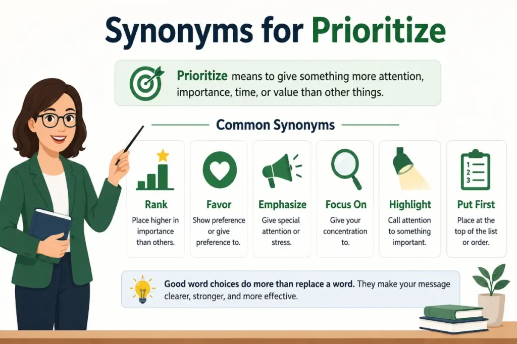 Synonyms for Prioritize Short Answer