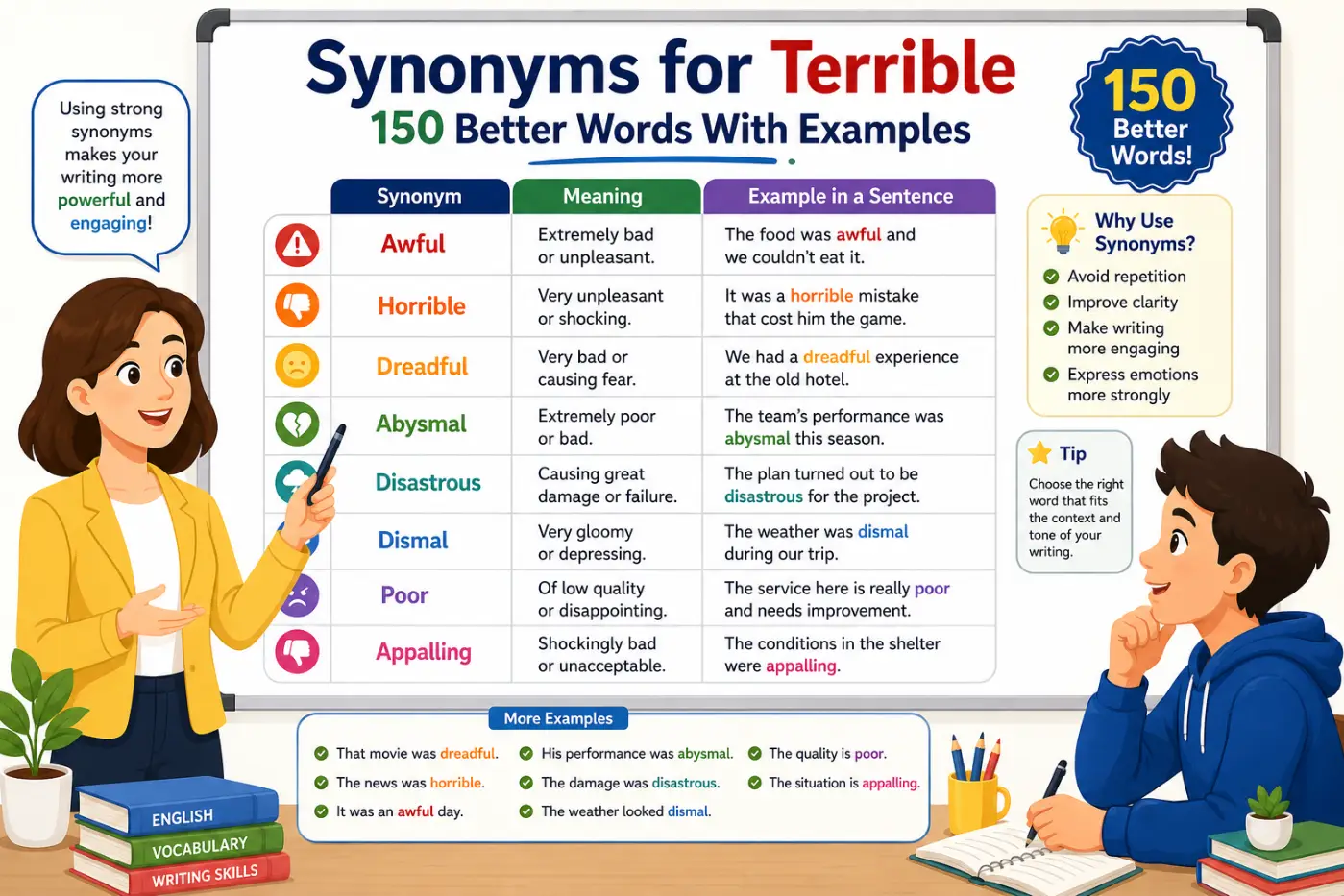 Synonyms for Terrible 150 Better Words With Examples