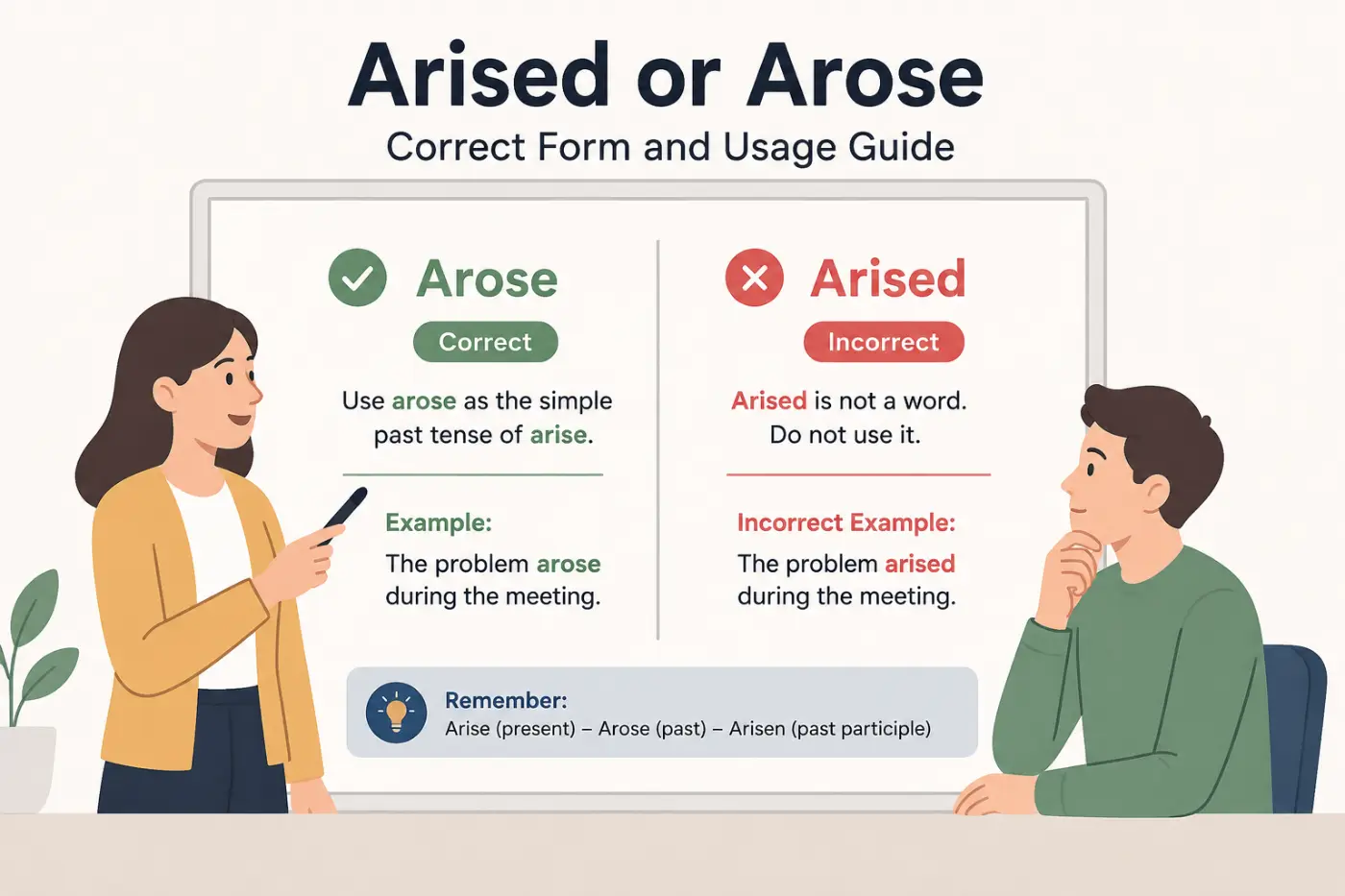 arised or arose Correct Form and Usage Guide