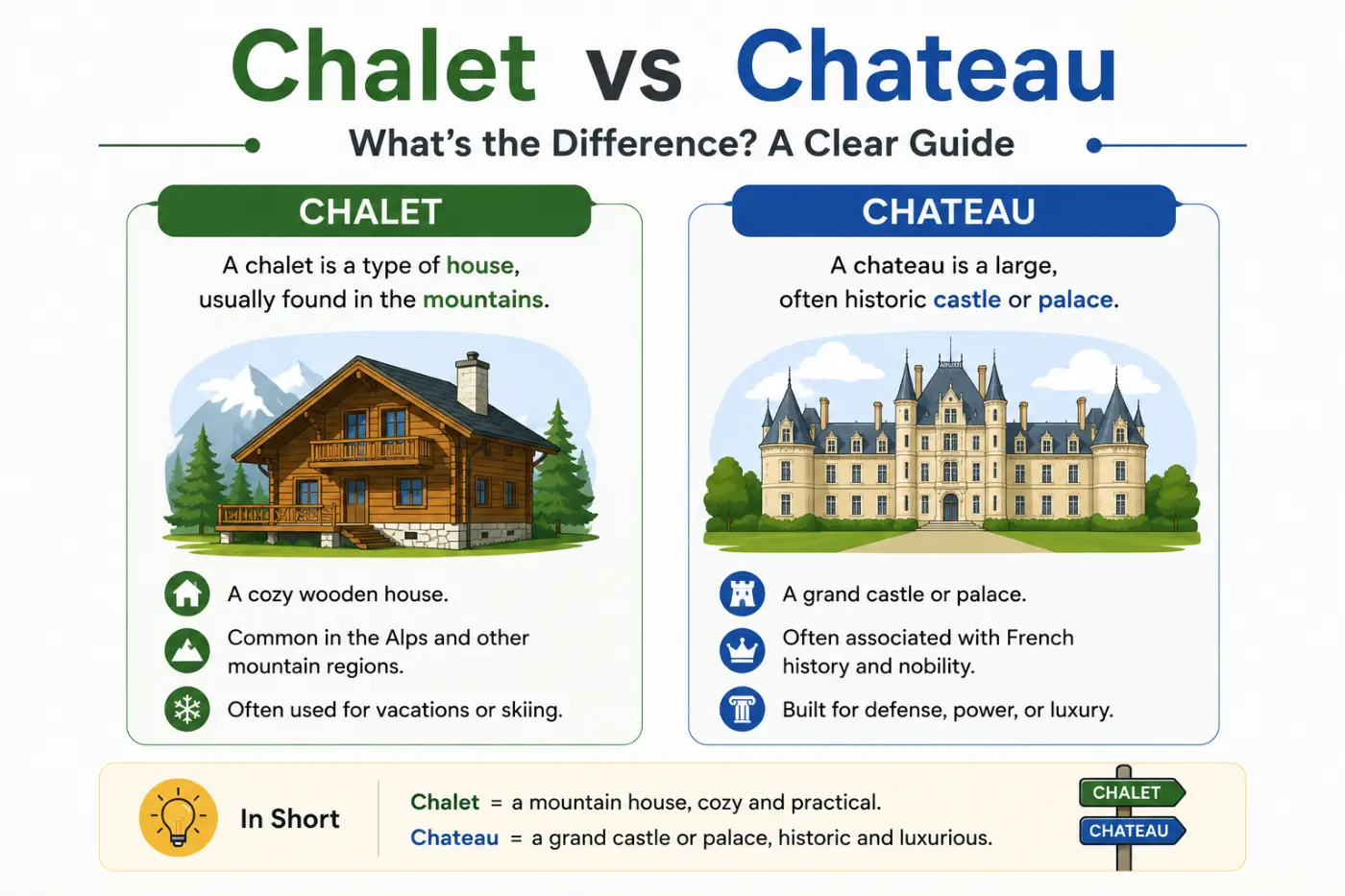 chalet vs chateau whats the difference A Clear Guide