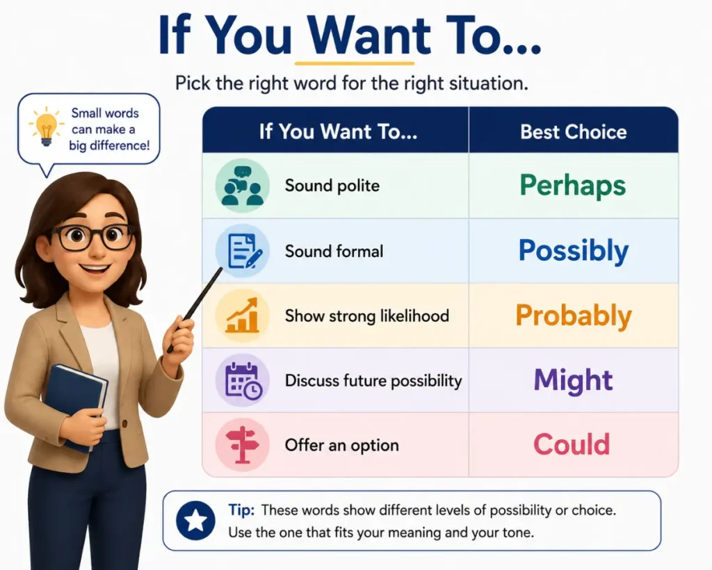 Cheat Sheet for Synonyms for Maybe