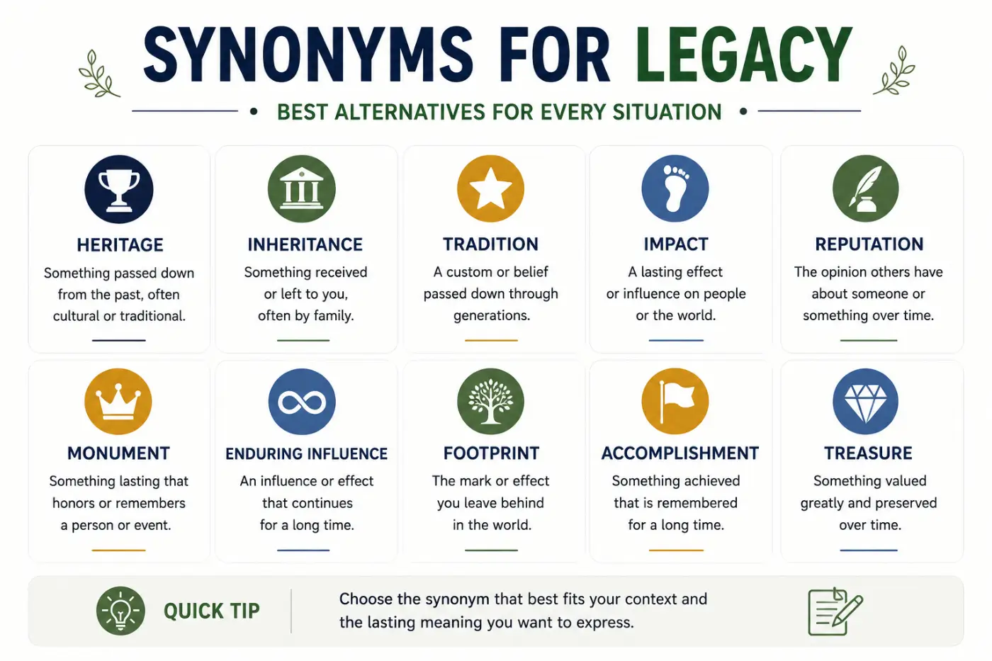 Synonyms for Legacy Best Alternatives for Every Situation