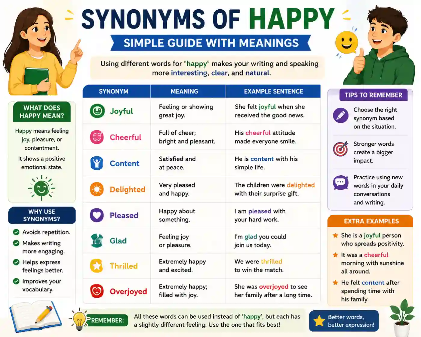 Synonyms of Happy Simple Guide With Meanings