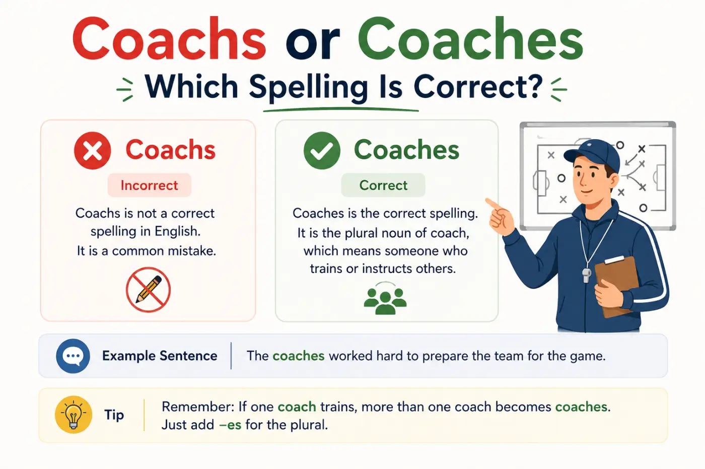 Coachs or Coaches Which Spelling Is Correct?