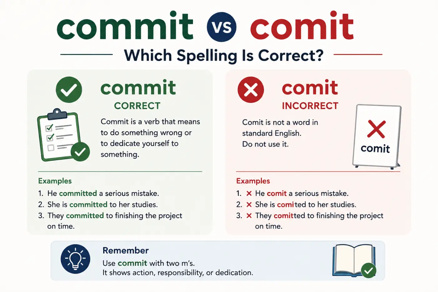 commit vs comit Which Spelling Is Correct