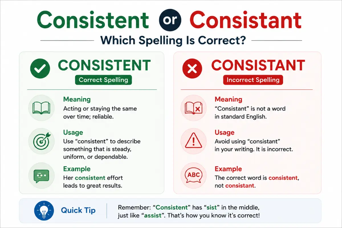 consistent or consistant Which Spelling Is Correct