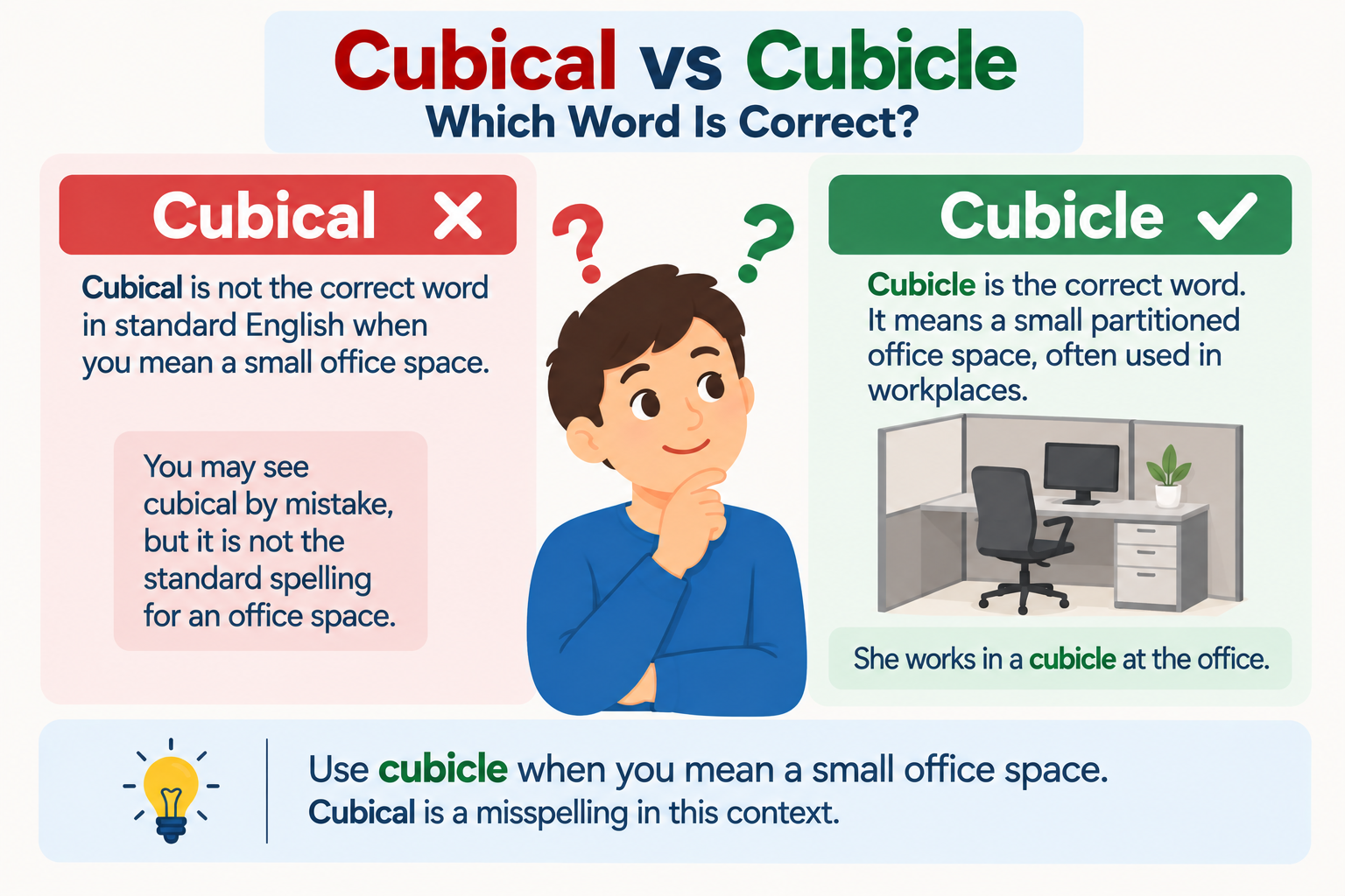 cubical vs cubicle Which Word Is Correct