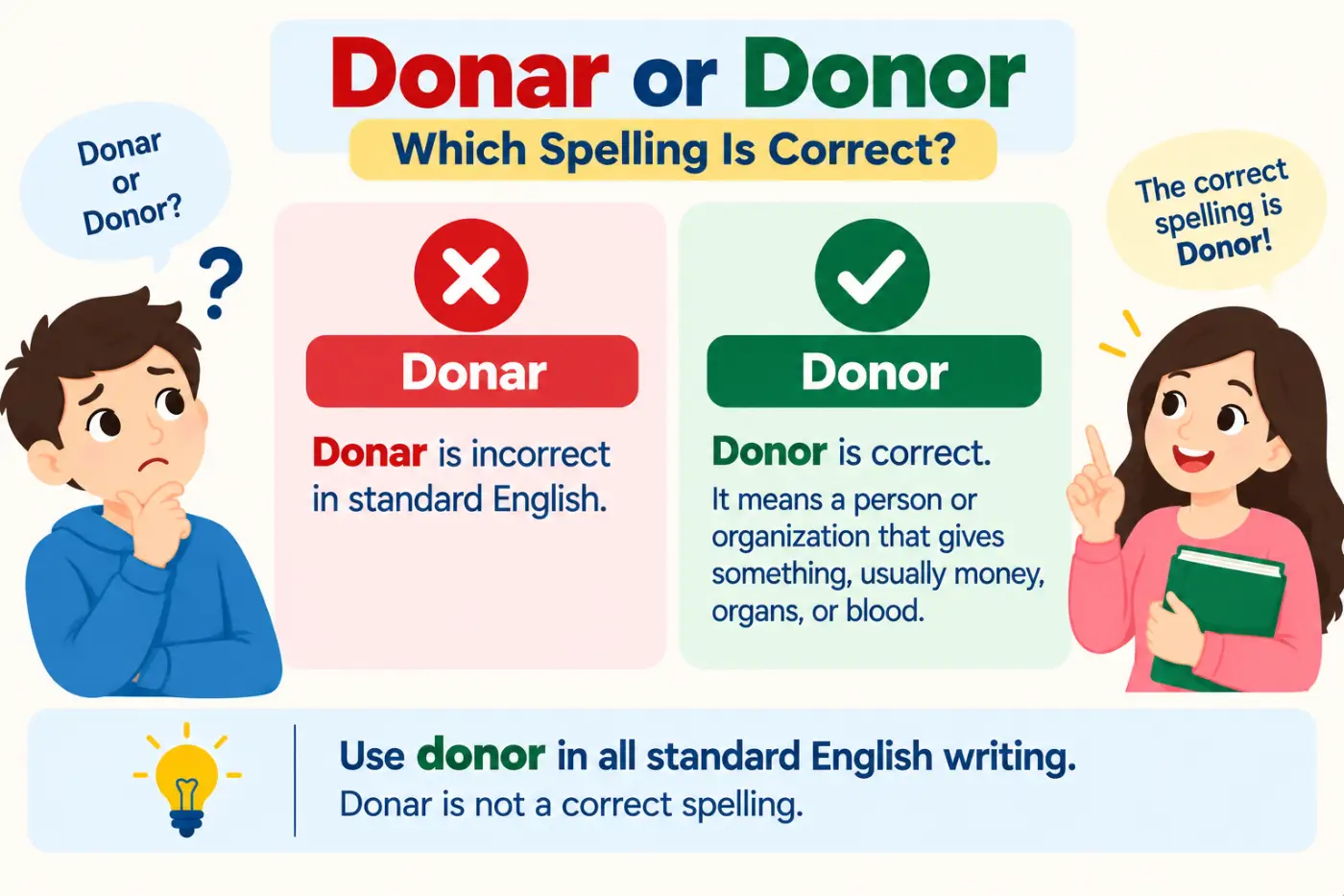 Donar or donor Which Spelling Is Correct