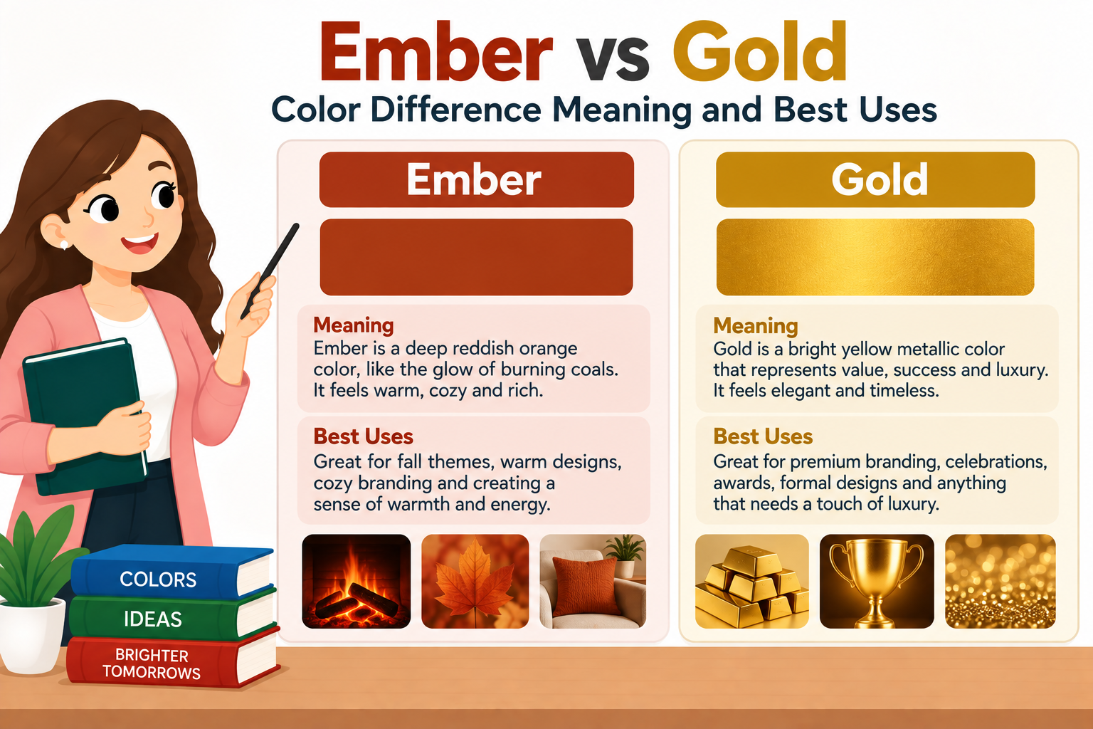 ember vs gold Color Difference Meaning and Best Uses