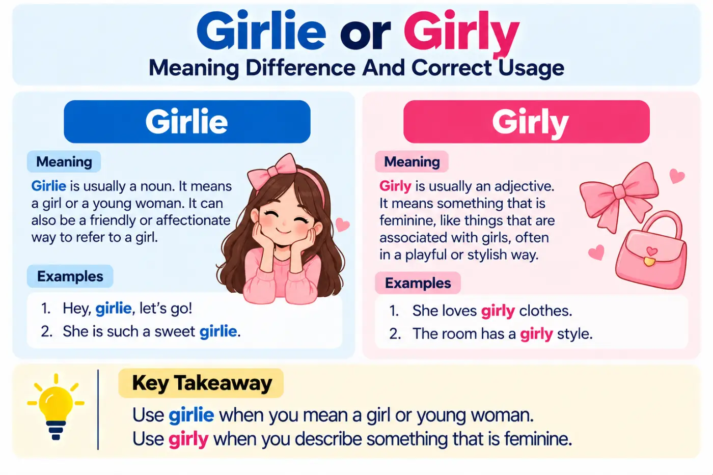 girlie or girly Meaning Difference And Correct Usage