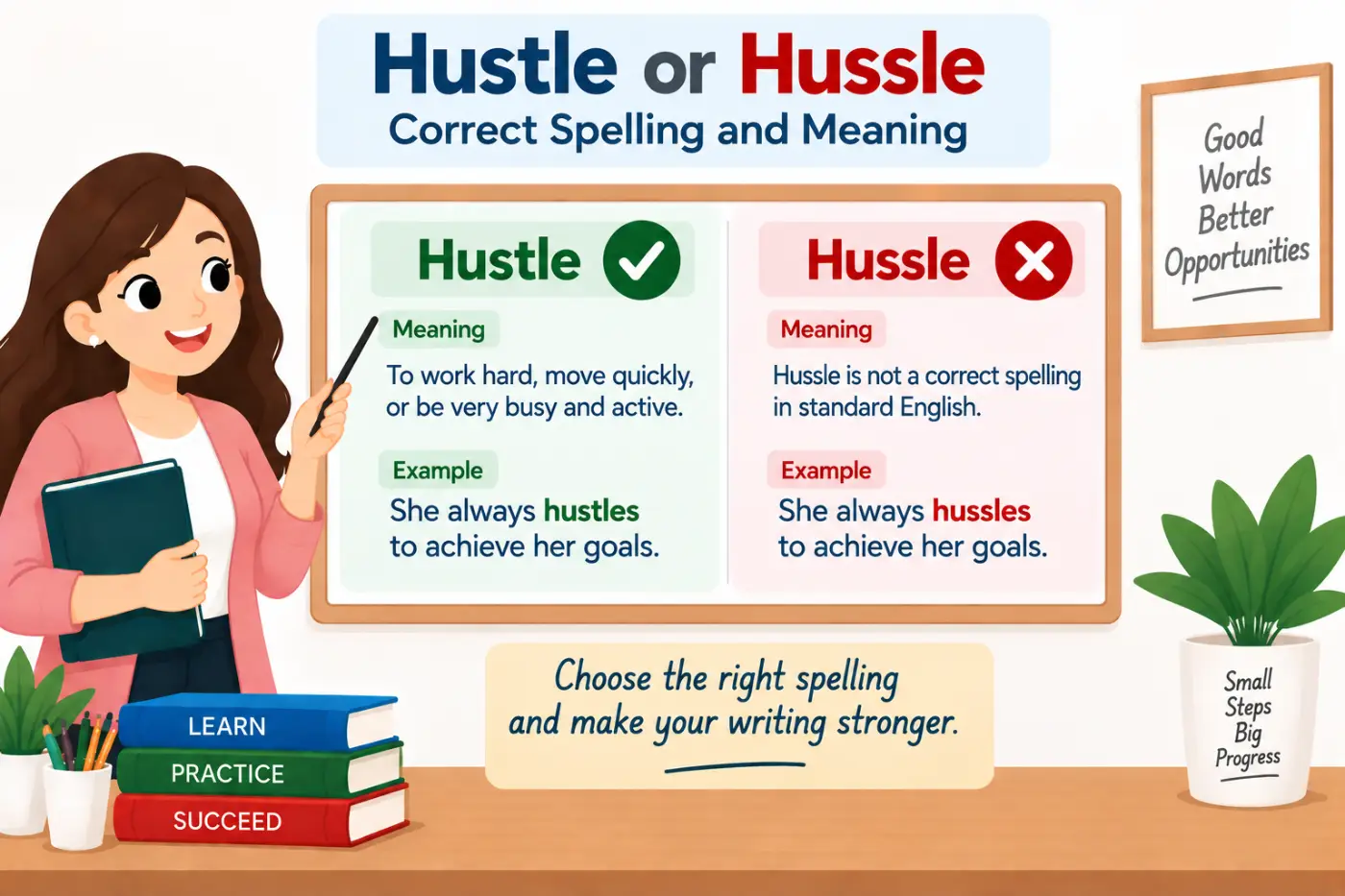 hustle or hussle Correct Spelling and Meaning