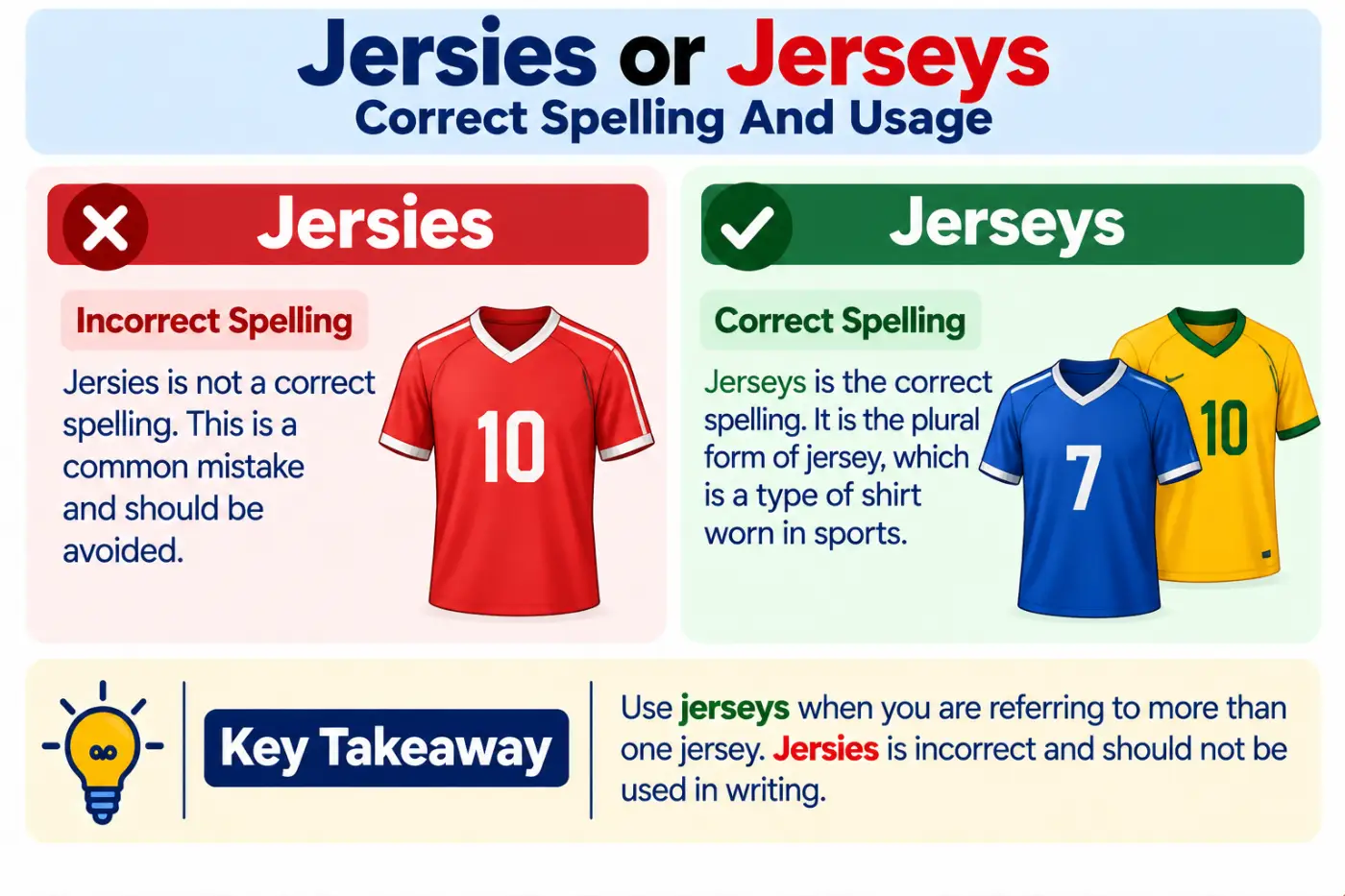 jersies or jerseys Correct Spelling And Usage