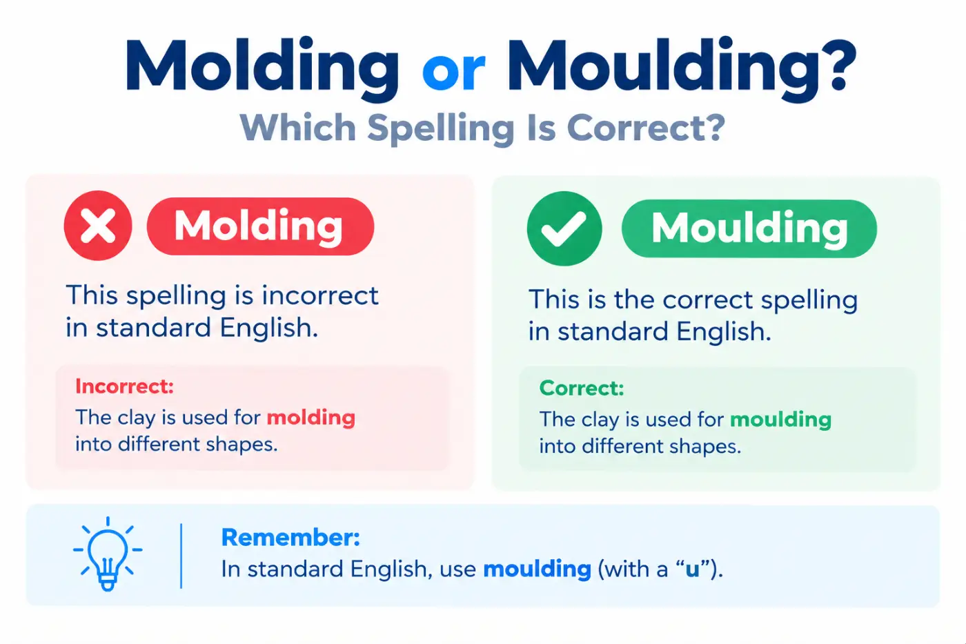 Molding or Moulding Which Spelling Is Correct