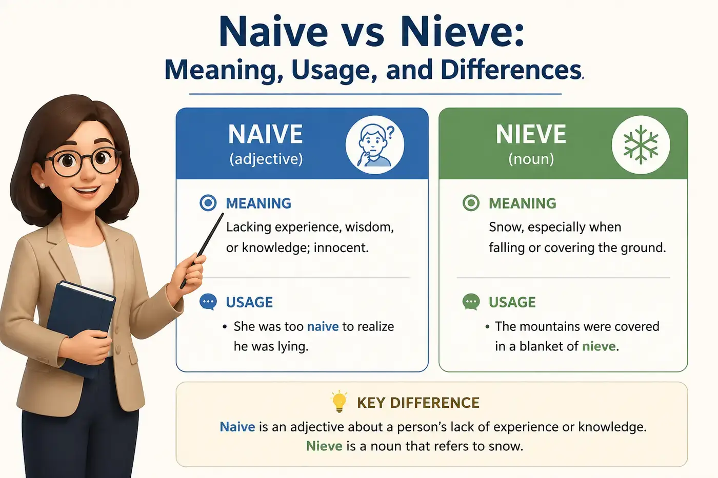naive vs nieve: Correct Spelling and Meaning
