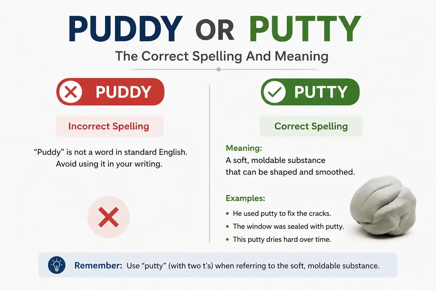 Puddy or Putty Which Spelling Is Correct in 2026