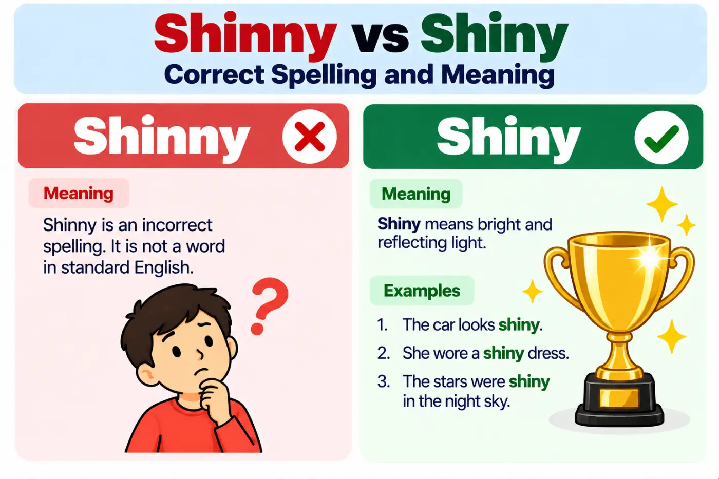 shinny vs shiny: Correct Spelling and Meaning